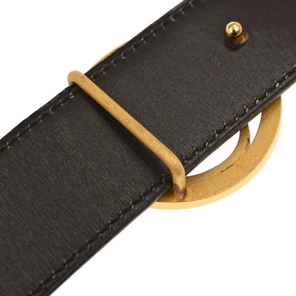 Hermes Black Box Calf Cheval Horse Buckle Belt #70 Small Good ◯U M0 177322 - Picture 6 of 7